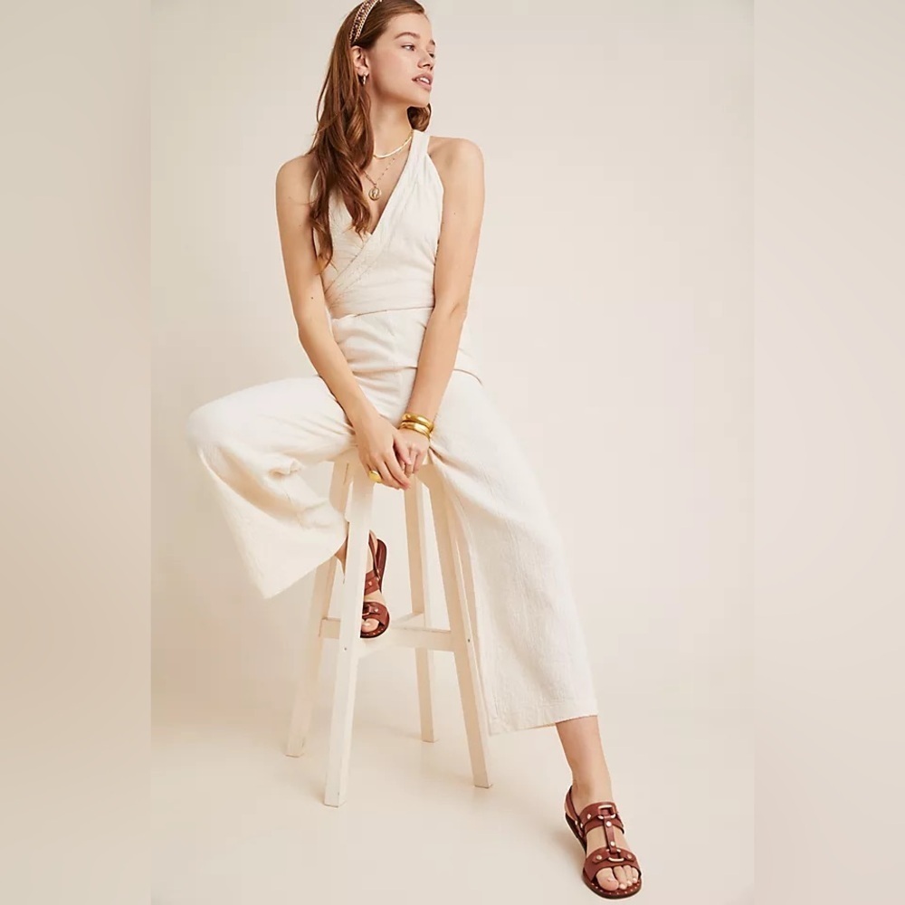 Anthropologie Demi Textured Jumpsuit NWT size 12P - Picture 2 of 7